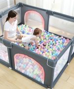 Ophobay Baby Playpen, Playpens for Babies, Extra Large Playyard for Toddler, Portable Kids Activity Center,Sturdy Safety Large Playard with Anti-Slip Suckers and Super Soft Breathable Mesh Dark Grey - Image 6